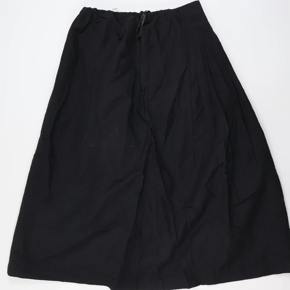 Uniqlo Skirt Linen Blend Tuck Long Black Solid S NWT